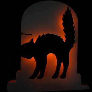 Halloween dekoracija – Ukleta mačka sa LED svetlom