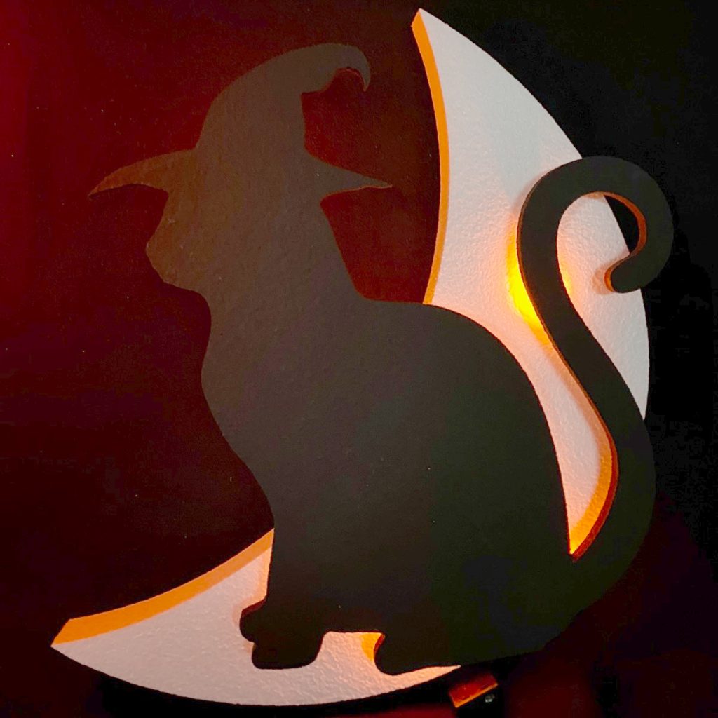 Mačka na mesečini – LED Halloween dekoracija